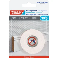 Montageband für Tapete und Putz 1,5 mm x 19 mm Traglast 10 kg ^ Tesa Sale