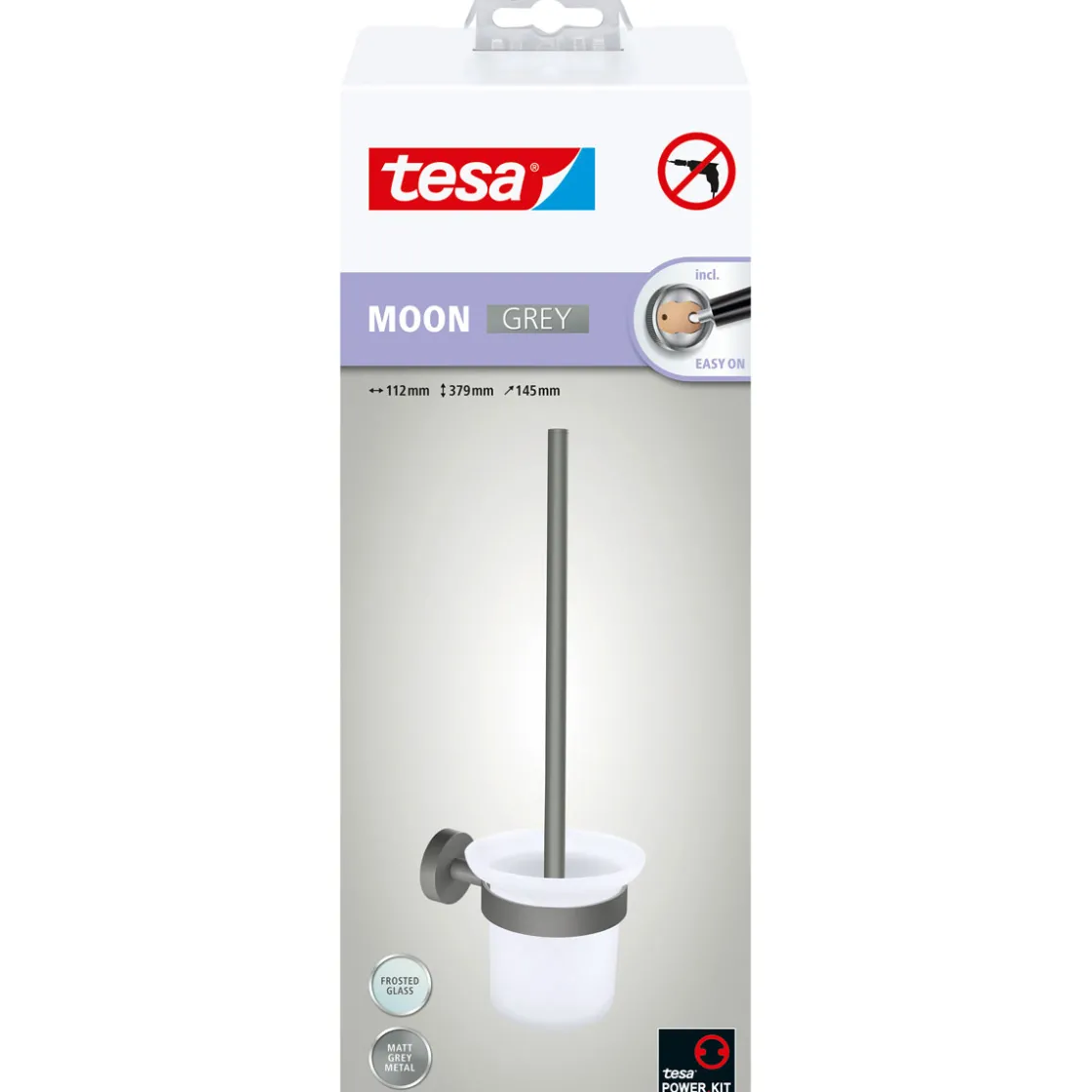 MOON Grey WC-Bürstengarnitur ^ Tesa Outlet