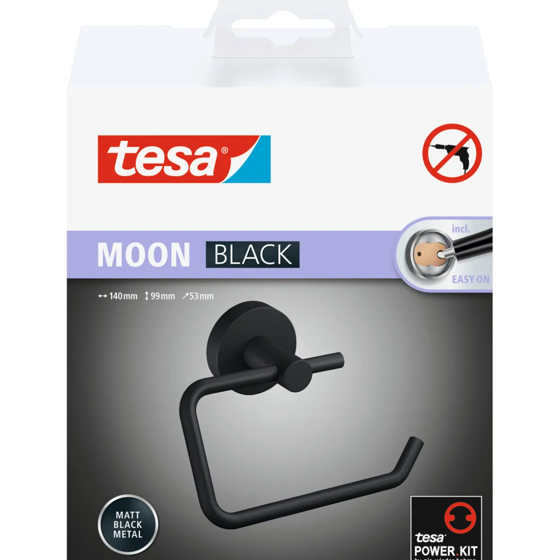 Papierrollenhalter Moon mattschwarz ^ Tesa New