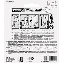 Powerstrips Haken Large rechteckig weiß ^ Tesa Hot
