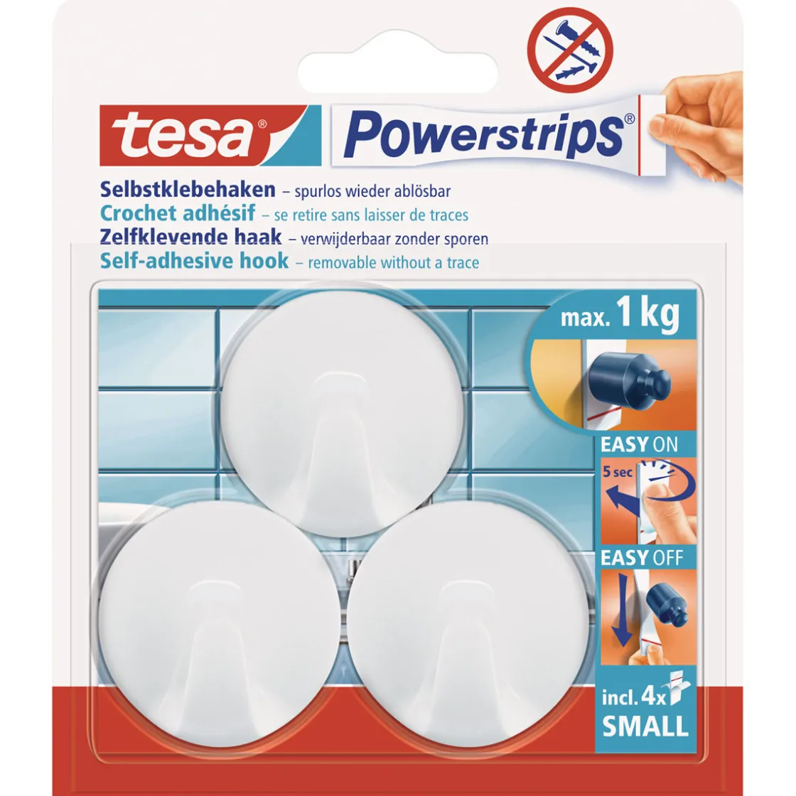 Powerstrips Haken Small rund weiß 3 Stück ^ Tesa Best