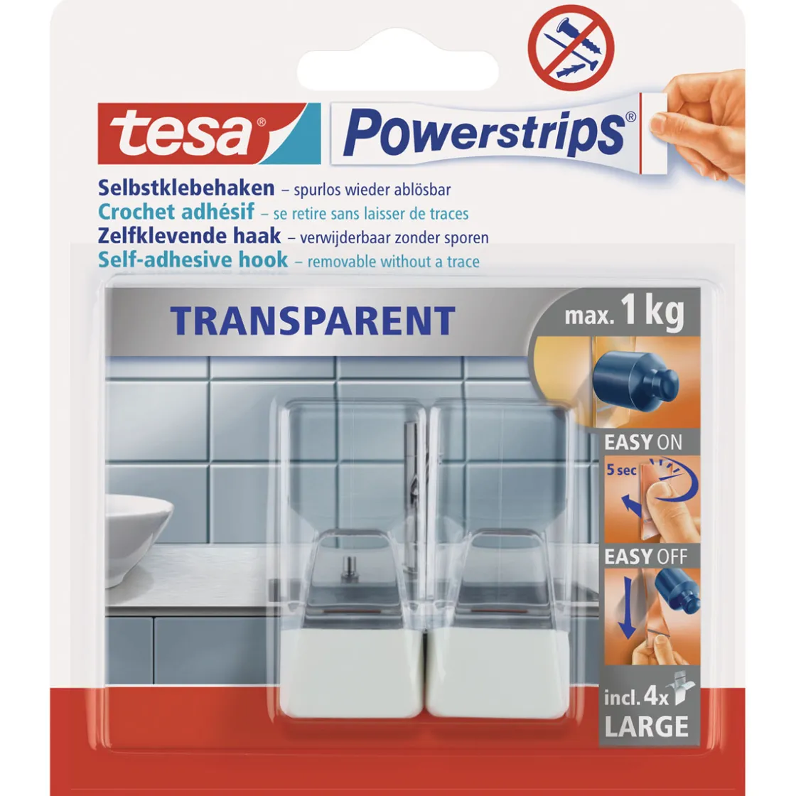 Powerstrips transparent weiss ^ Tesa Sale