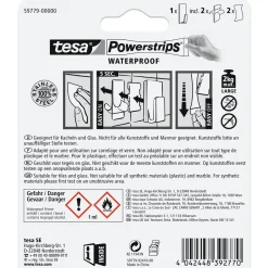 Powerstrips Waterproof Haken Large Metall rechteckig ^ Tesa Clearance