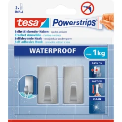 Powerstrips Waterproof Haken Small Metall rechteckig ^ Tesa Sale