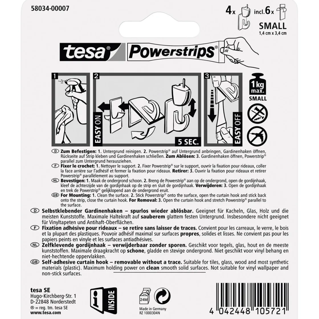 Vario-Gardinenhaken ^ Tesa Discount