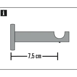 Träger 1lfg offen Memphis 16mm schwarz ^ Gardinia Sale