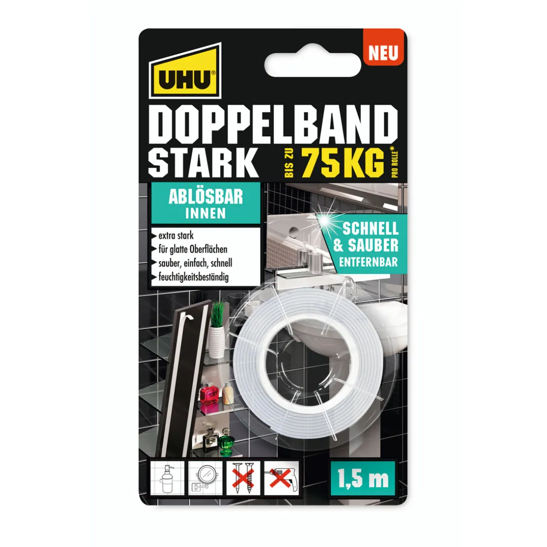 Doppelband ablösbar 1,5 m ^ UHU New