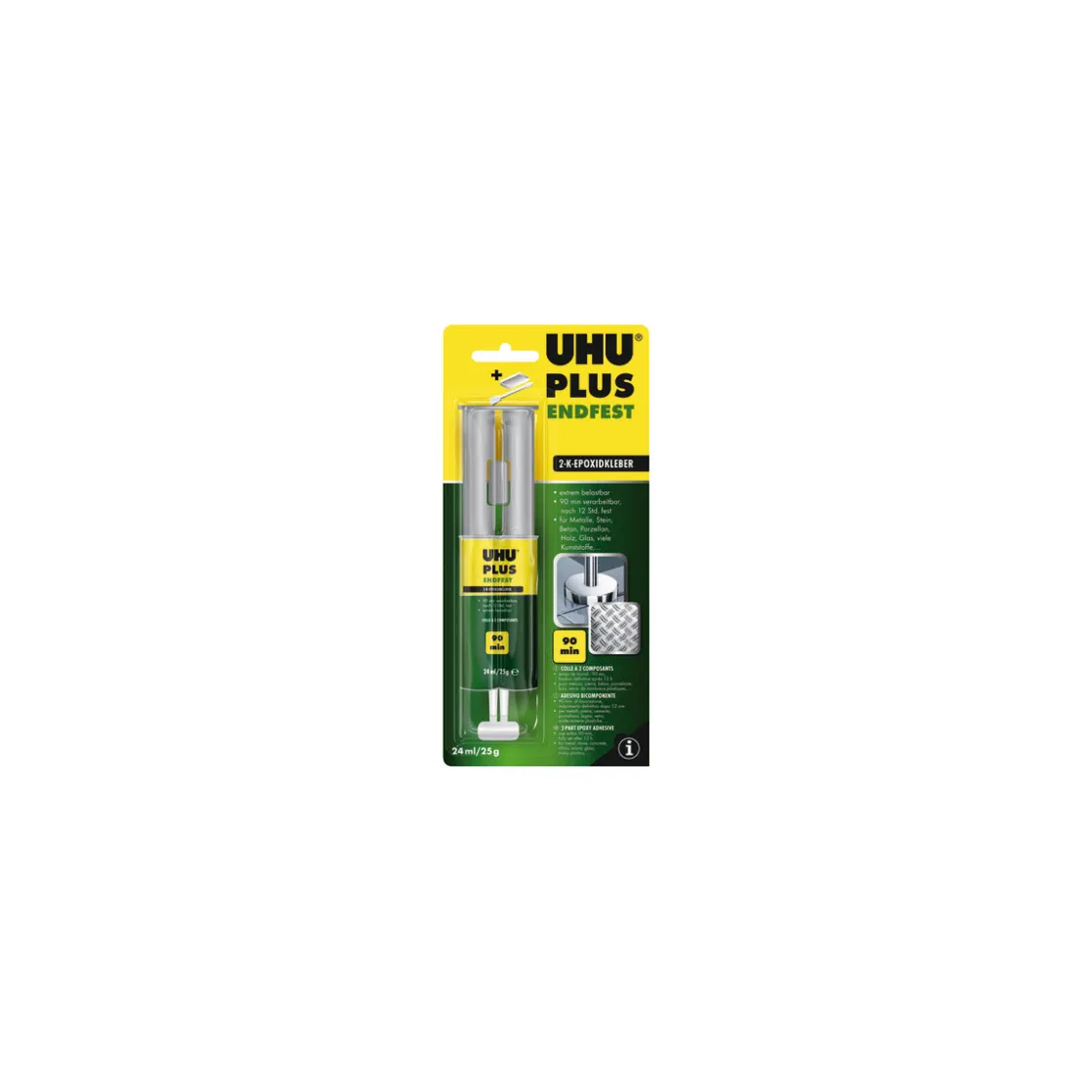 Zwei-Komponenten-Klebstoff plus endfest Doppelkammerspritze 25 g ^ UHU Discount
