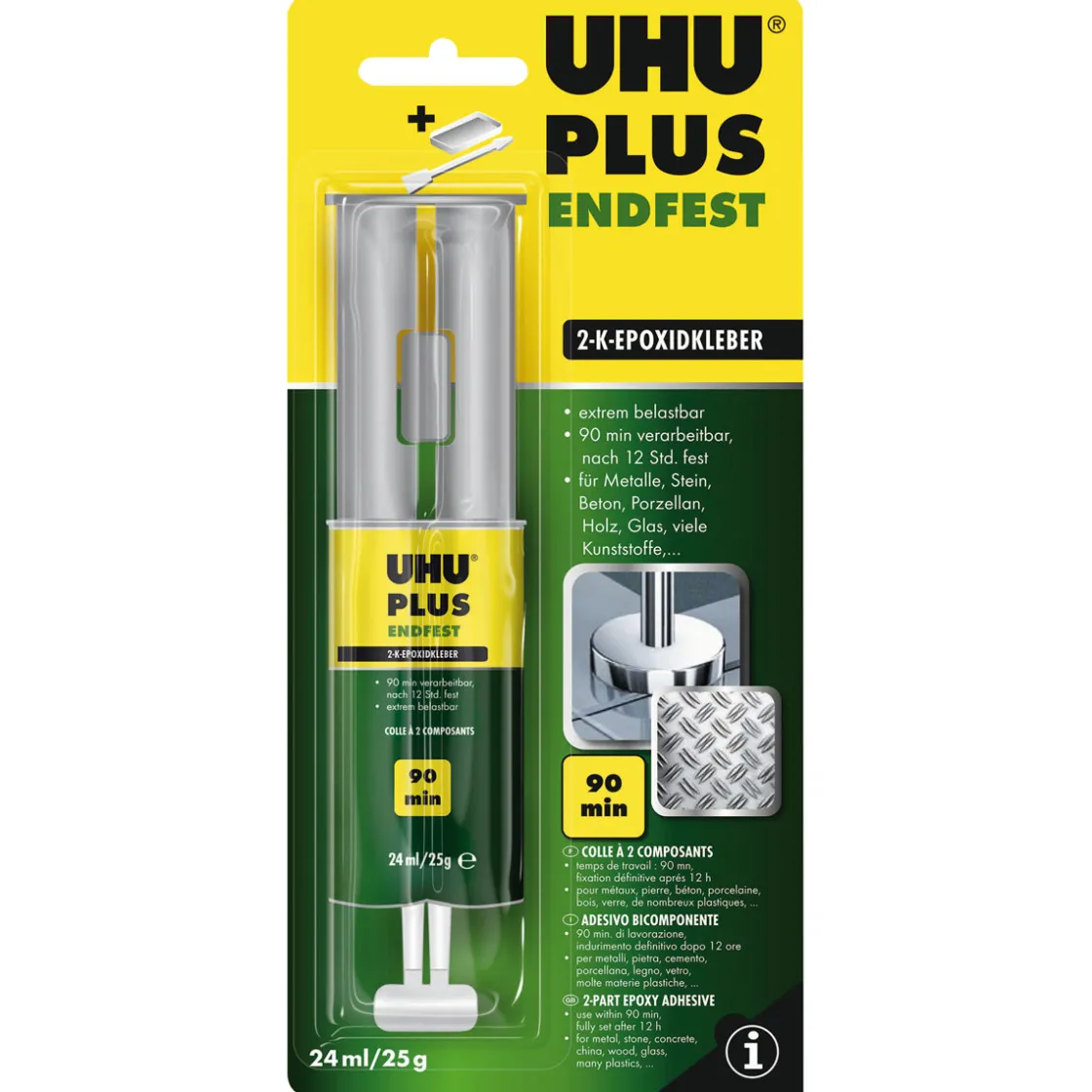 Zwei-Komponenten-Klebstoff plus endfest Doppelkammerspritze 25 g ^ UHU Discount