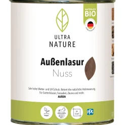 Außenlasur Nuss 0,75 L ^ Ultra Nature Clearance