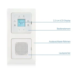 Unterputz-Radio mit Touchfunktion und Bluetooth weiß ^ Unitec Outlet