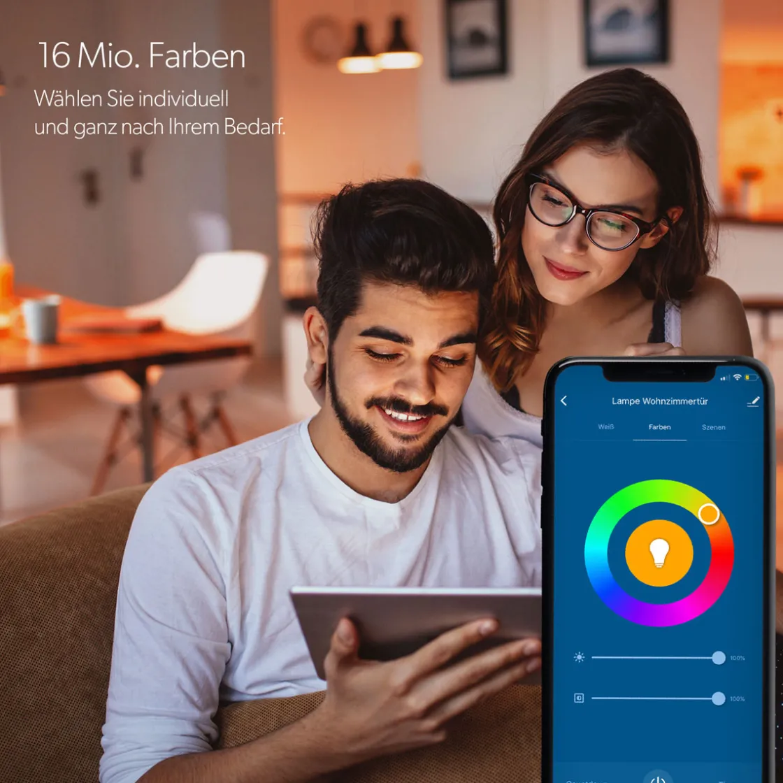 WIFI LED-Leuchtmittel Smart E27 10W RGB CCT dimmbar ^ Unitec Online