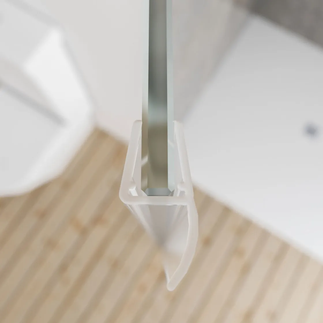 Universal Dichtleiste senkrecht für DK5,6,8 mm / 2000 mm Breite Dichtelippe 12 ^ Schulte Clearance