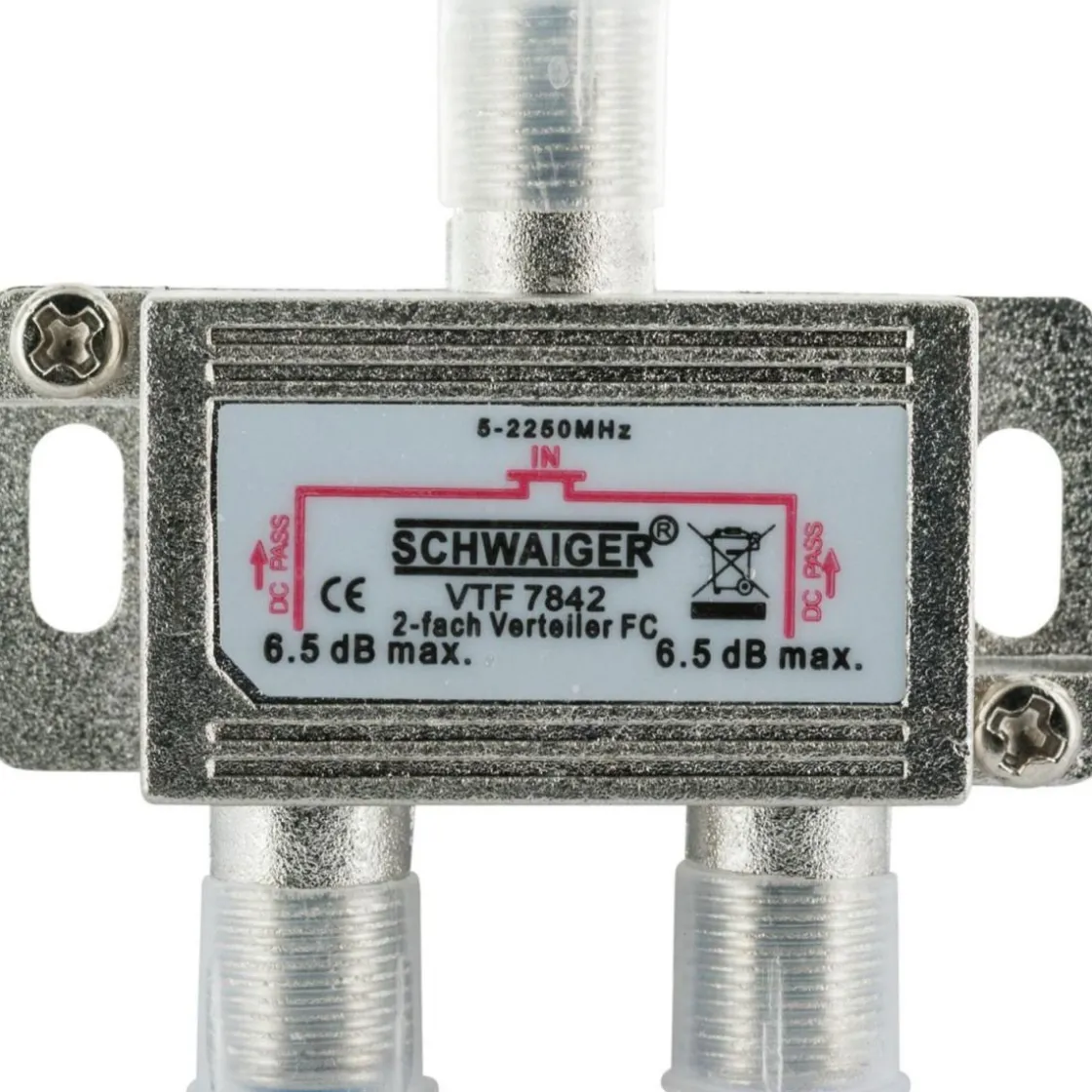 Univ. Verteiler 2-fach silber ^ Schwaiger Hot