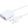 USB Ladeadapterverlaengerung 2,5m1xUSB-A 1xUSB-C weiss/grau ^ Schwaiger Sale