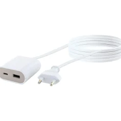 USB Ladeadapterverlaengerung 2,5m1xUSB-A 1xUSB-C weiss/grau ^ Schwaiger Sale