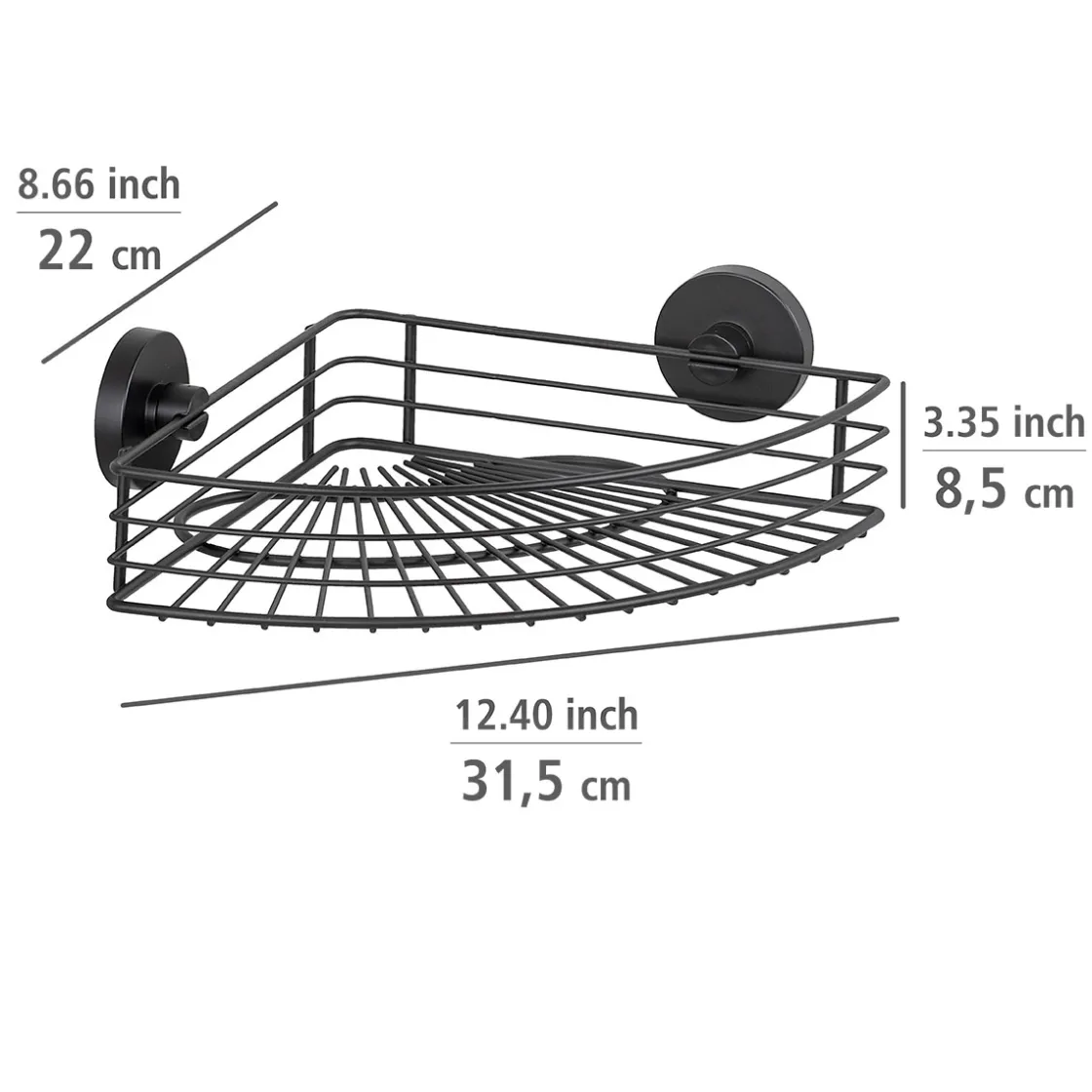 Vacuum-Loc Eckablage Bari schwarz ^ Wenko Discount