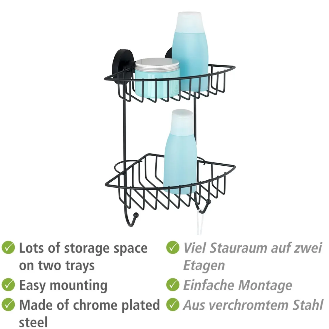 Vacuum-Loc Eckregal 2 Eta. Bari schwarz ^ Wenko Online