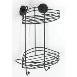 Vacuum-Loc Eckregal 2 Etagen schwarz ^ Wenko Clearance