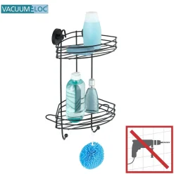 Vacuum-Loc Eckregal 2 Etagen schwarz ^ Wenko Clearance