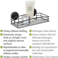 Vacuum-Loc Wandablage schwarz ^ Wenko Best
