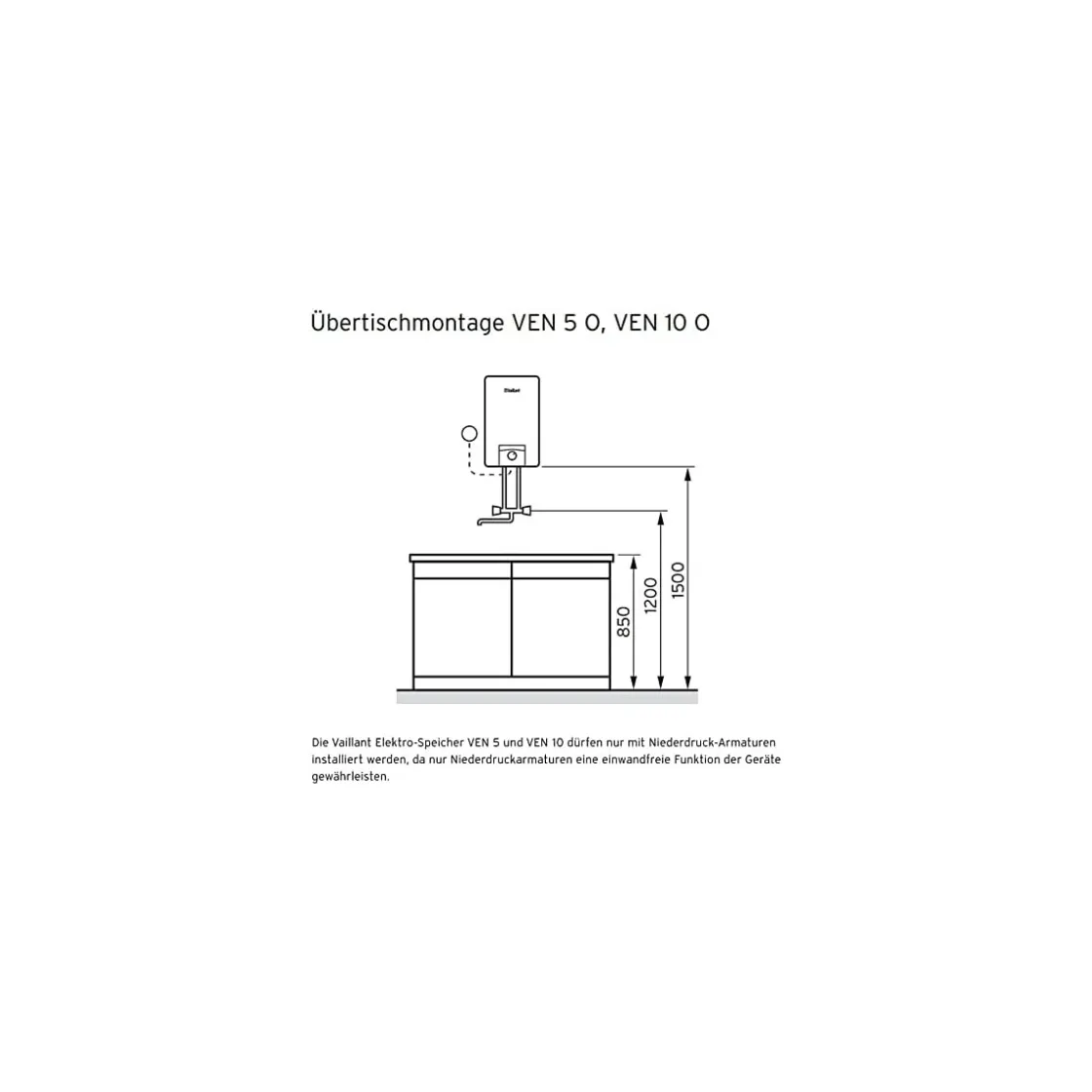 Uebertischspeicher 5 LiterVEN5/7O ^ Vaillant Hot