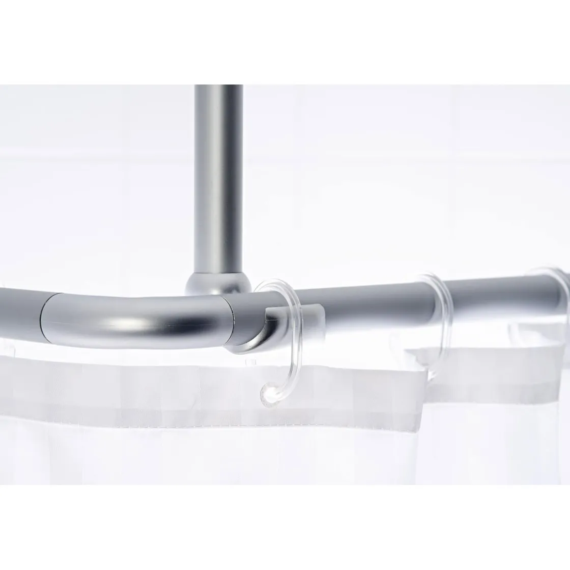 Deckenstütze für 25 mm Duschgestänge 55 cm weiß Aluminium ^ Valblue Outlet