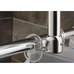 Deckenstütze für 25 mm Duschgestänge 55 cm chrom Aluminium ^ Valblue Outlet