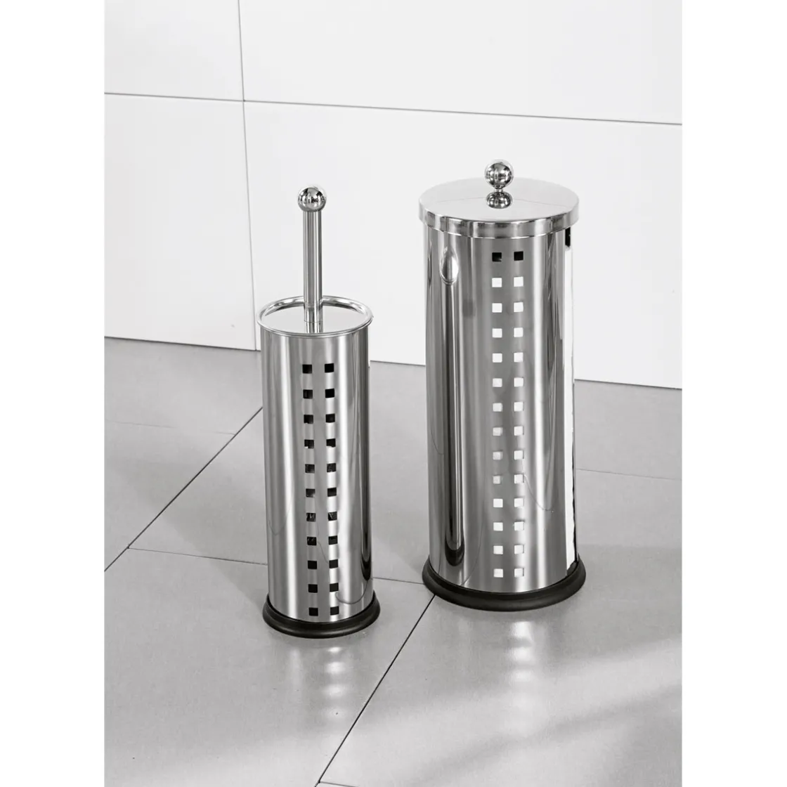 Ersatzrollenhalter und WC-Bürstengarnitur silber ^ Valblue Sale