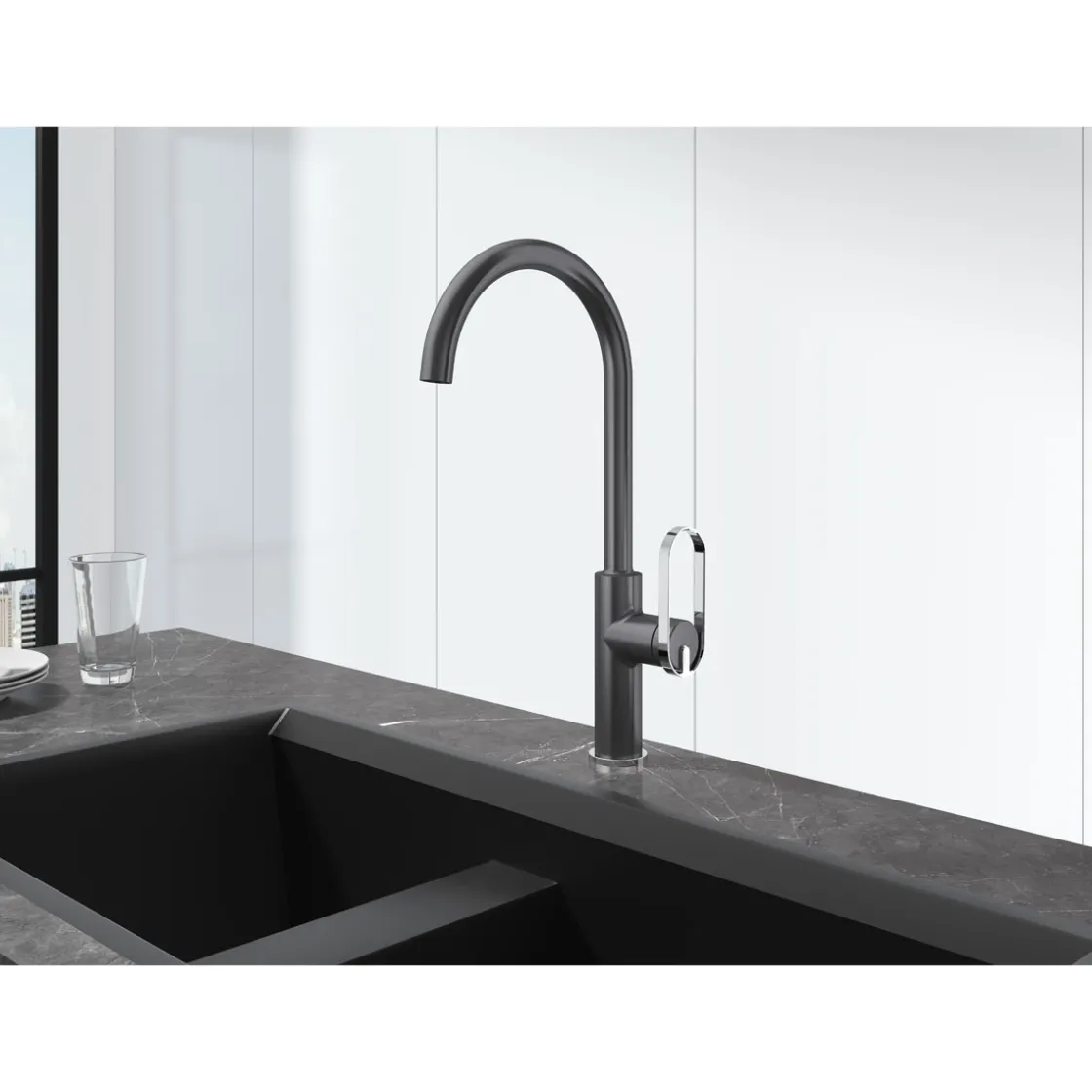 Spültischarmatur Milano chrom schwarz ^ Valblue Outlet