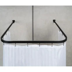 Universal-Vorhangschiene Bruck, ca. 90x90x90 cm, Farbe: Schwarz matt ^ Valblue Discount
