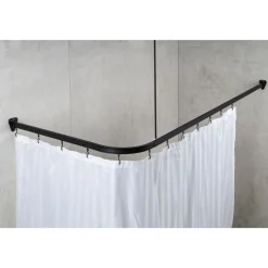 Universal-Vorhangschiene Bruck, ca. 90x90x90 cm, Farbe: Schwarz matt ^ Valblue Discount