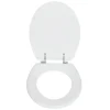 WC-Sitz Easy 2.0 weiss, MDF-Holzkern, Metallscharniere verchromt ^ Valblue New