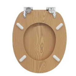 WC-Sitz Oak NB MDF-Holzkern, Absenkautomatik, Metallscharniere verchromt ^ Valblue Discount