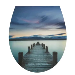 WC-Sitz Pier Curving Print Durop., Absenkautomatik, abehmbar per Knopfdruck ^ Valblue Outlet