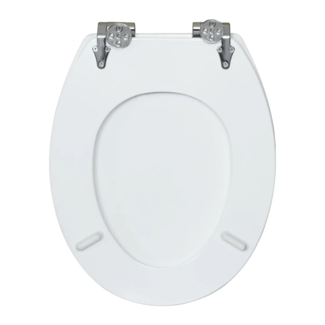 WC-Sitz Turin weiss, MDF-Holzkern, mit Absenkautomatik, Metallscharniere verchr. ^ Valblue Sale