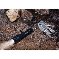 LED-Taschenlampe Key Chain 16701 mit Batterien schwarz ^ Varta New