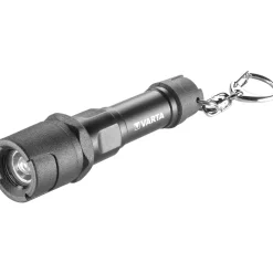 LED-Taschenlampe Key Chain 16701 mit Batterien schwarz ^ Varta New