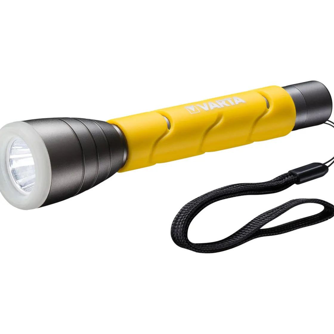 LED-Taschenlampe Outdoor Sports F20 mit Batterien gelb ^ Varta