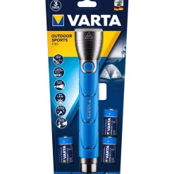 LED-Taschenlampe Outdoor Sports F30 mit Batterien blau ^ Varta Sale