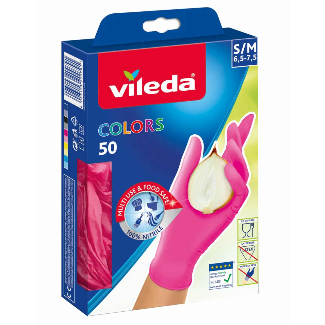 Nitril Handschuhe Colors S/M Pink/Grün 50 Stück ^ Vileda