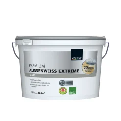 Fassadenfarbe Premium Aussenweiss Extreme matt 2,5 L ^ Vincent Outlet
