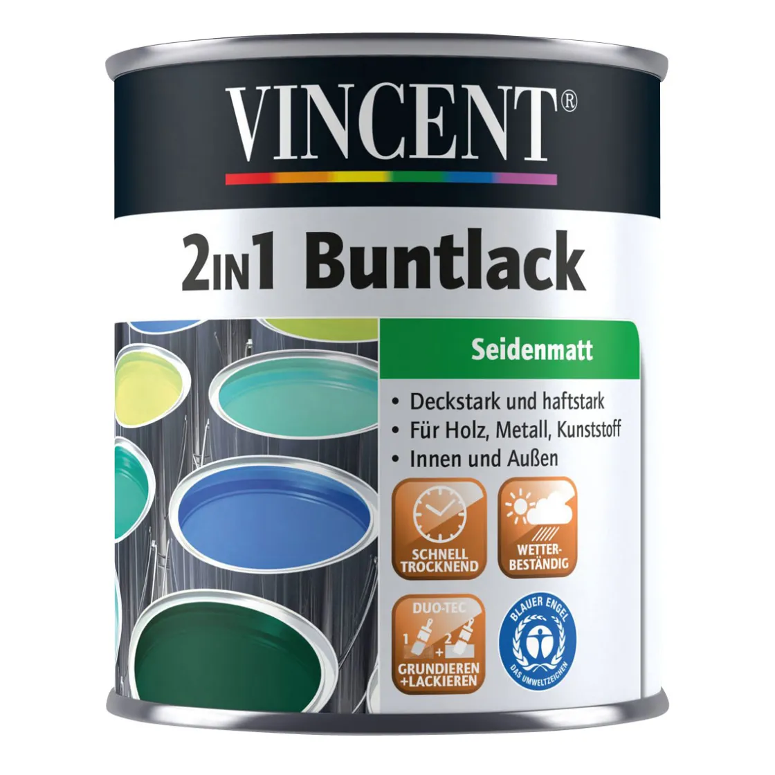 2in1 Buntlack Lehmbraun seidenmatt 375 ml ^ Vincent Clearance