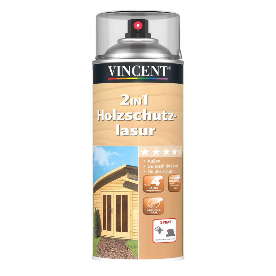 2in1 Holzschutzlasur Spray natur 500 ml ^ Vincent Clearance