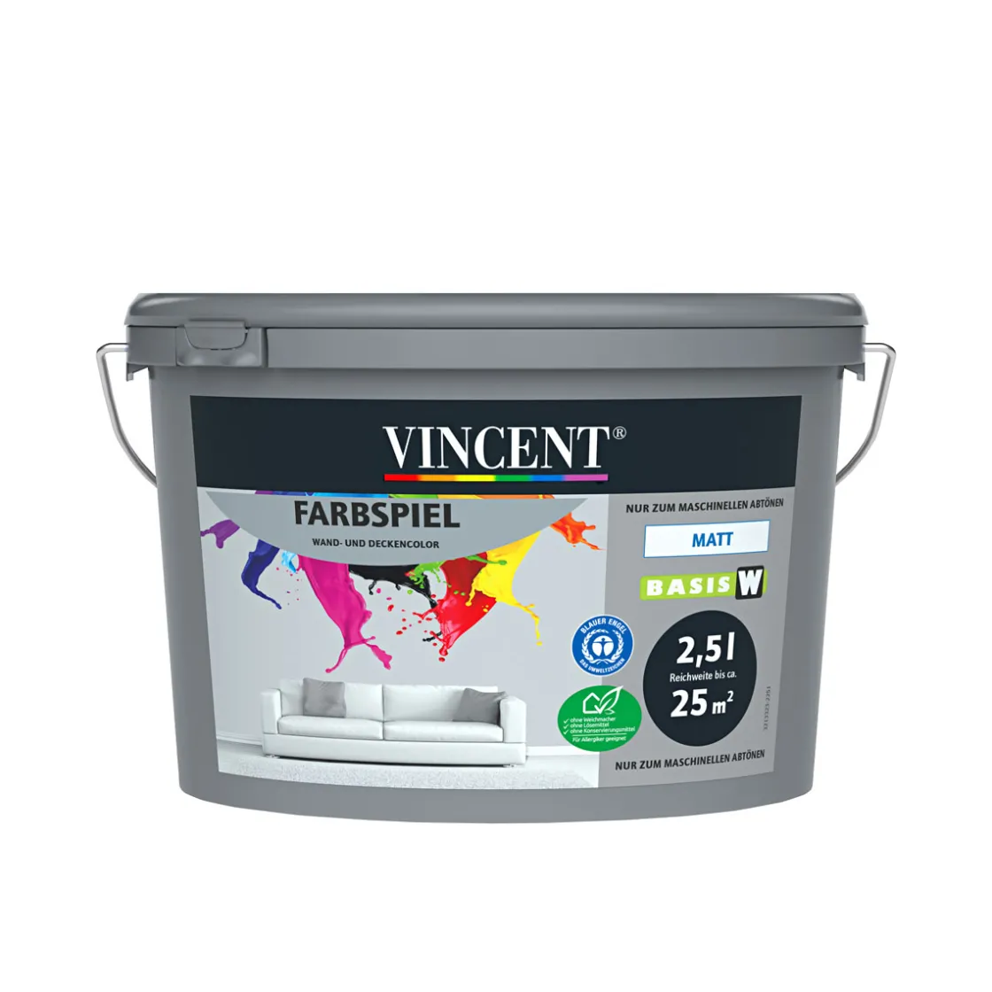 Innenfarbe Farbspiel MIX matt konservierungsmittelfrei 2,5 L ^ Vincent Discount