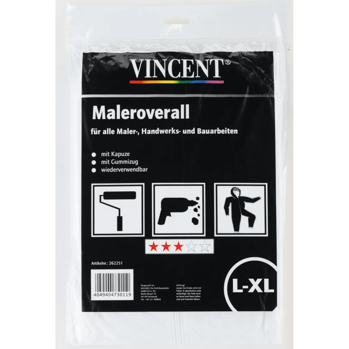 Maleroverall mit Kapuze Größe L-XL ^ Vincent Sale
