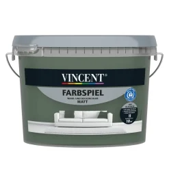 Wandfarbe Farbspiel Dschungelgrün matt 1 L ^ Vincent Outlet
