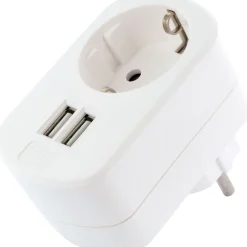 230V Ladeadapter m. Steckd. 2xUSB 3.4Aweiss ^ Schwaiger Best