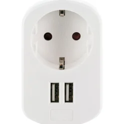230V Ladeadapter m. Steckd. 2xUSB 3.4Aweiss ^ Schwaiger Best