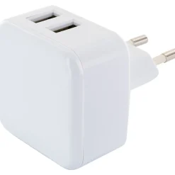230 V Ladeadapter 2xUSB 2,4 A weiss ^ Schwaiger Hot
